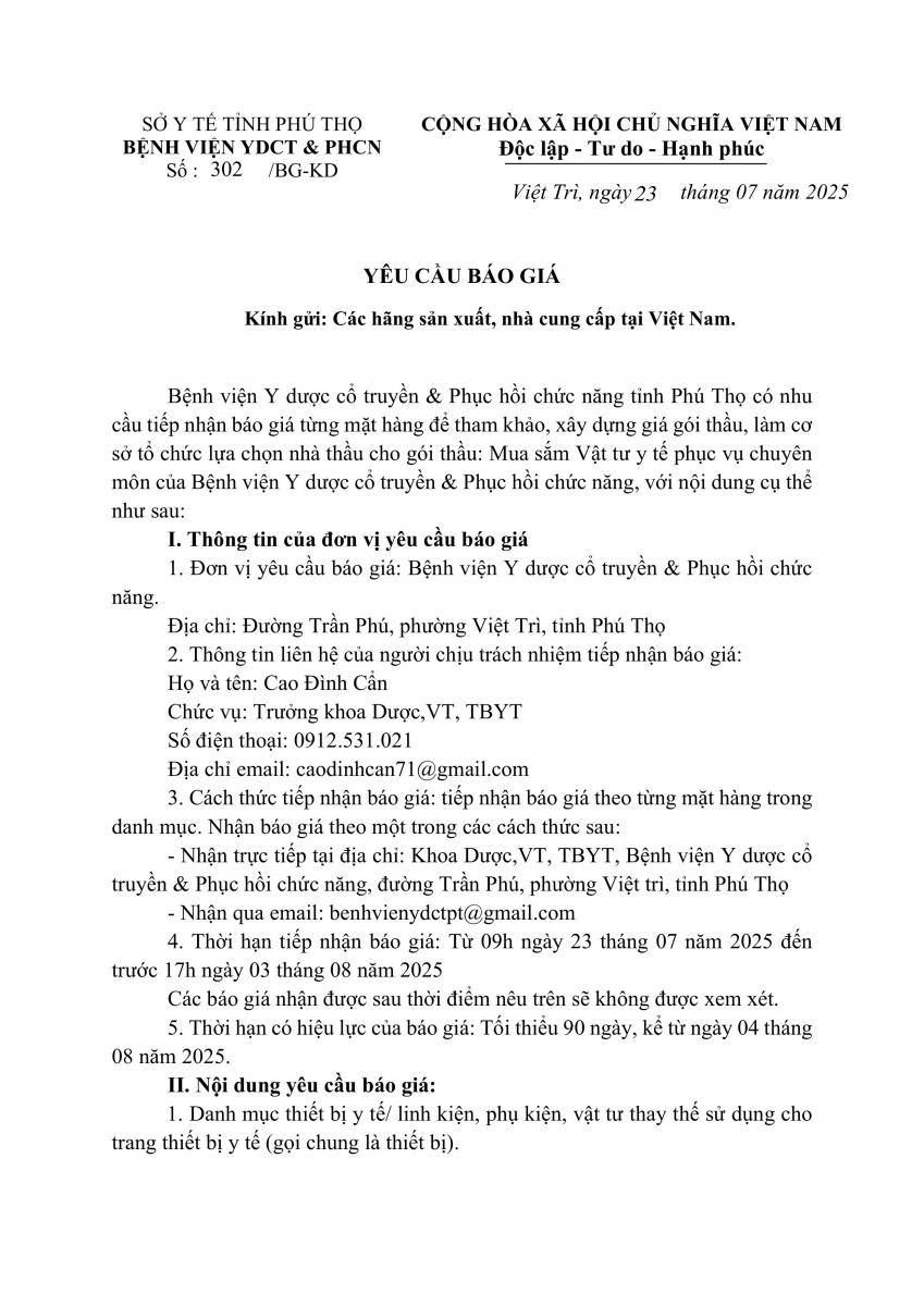BÁO GIÁ VẬT TƯ